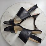 Coach Marla Slingback Heels Womens 7 Black Leather Turn Lock Open Toe Sandals Photo 11