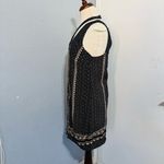 Free People  Bohemian Black Cream Patterned Comb Bubble Diamond Snake Dress Sz S Photo 5