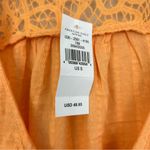 American Eagle NWT  Sherbet Orange Crochet Cropped Ruffle Tie Blouse Size Small Photo 4