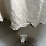 Tweeds White Linen Rayon Floral Embroidered Hem Lined Maxi Dress Size 12 Photo 9