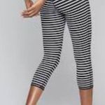 Athleta Black White Stripes Chaturanga Capri Leggings Cropped Womens Size Medium Photo 2