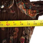 Essentials by Milano Womens Y2K Fairy Paisley Beaded Top Size XL Button Up Boho Brown Photo 5