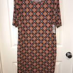 LuLaRoe Patterned Julia Dress BNWT  3X Black Orange Photo 0