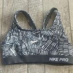 Nike Pro Dri-Fit Size XS Grey and White Athletic Sports Bra Photo 2