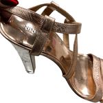 Nine West Metallic Platform Crystal Clear Heels. Copper Strapping WORN ONCE. Photo 12