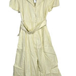 We Wore What  Camp‎ Collar Linen Shirt Dress Garden Glade Yellow S NWT Photo 0