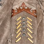 Leathers by Maurice Vintage Size 6 Taupe Suede Beaded Fringed Southwest Jacket Brown Photo 6