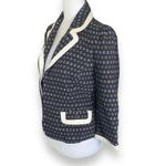 Juicy Couture  Y2K Navy Tweed Open Front Jacket Cream Trim Cropped Preppy XS 2 Photo 7