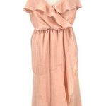 Everly  Peach Ruffled Midi Dress Special Occasion Party Size Medium Photo 0