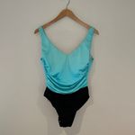 Miracle suit swim 2 tone blue & black one piece slimming swimsuit Photo 1