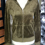 Juicy Couture Olive Green Velour  Vintage Hoodie Jacket Photo 0