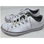 Converse  All Star Junior Leather Sneaker Size 6 Blue Spots on‎ Left Side in Pic. Photo 1