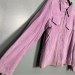 NWT Denim&Co Leather Suede Jacket Coat Lilac Purple Women’s Large Photo 3