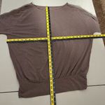 Garnet Hill Top Womens Large Taupe Dolman Lace Sleeve Organic Cotton Tencel L Photo 2