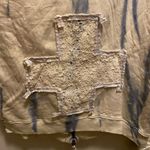 Free People We The Free Off White & Blue Tie Dye Lace Cross Hoodie Size L New Photo 7