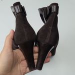 Aquatalia  Boots Womens‎ Size 9.5 Brown Suede Ankle Booties High Heel Zip Up Photo 5
