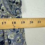 Lucky Brand Blue Floral Print Lace Up Neckline Boho Blouse Women’s L Cap Sleeve Photo 7