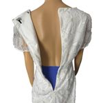 Lulus NWOT Tarabya White 3D Floral Beaded Mini Dress Side Medium Photo 9