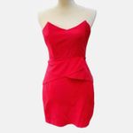 Michelle Mason Mason Black strapless mini peplum dress size 4 Nwt cocktail date formal Photo 1