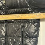 Steve Madden Convertible Puffer Jacket Vest M Black Shiny Wet Look Y2K 90s Cyber Photo 2