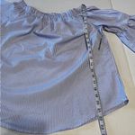 Roommates Womens Size Medium Blue White Striped Off The Shoulder Top Blouse NEW Photo 8