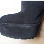 Prada Platform Black Suede Pull On Block Heel Booties Size EU 36 Photo 4