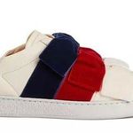 Gucci Ace leather and velvet bow slip-on sneakers size IT 36.5 US 6.5 Photo 1