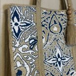 Antik Kraft  Hand-Painted Jute Woven Tote Bag Photo 2