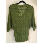 Cache Metallic PEEK-A-Boo crochet KNIT V Neck Top Banded Bottom Stretch NWT $118 Photo 8
