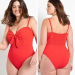 Eloquii NEW ‎ red Tie Front Bustier Bodysuit, women plus size 28 Photo 2