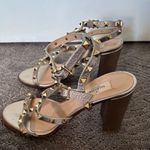 Valentino Garavani Rockstud Caged 90mm Block Heel Sandals Silver Leather Size 39 Photo 6