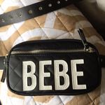 Bebe New Black & White Belt Bag w Grommets Adjust Photo 1