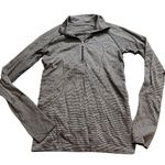 Lululemon  1/2 Zip Swiftly Tech Long Sleeve Womens 8‎ Striped Gray Athletic Photo 0