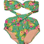 J.Crew Crisscross cutout bandeau one-piece in rose garden 20 NWT Photo 0