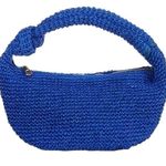 BTB Los Angeles Women’s Cobalt Blue Straw Raffia Lucia Knotted Hobo Bag Photo 0
