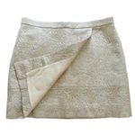 J.Crew Skirt Pearl Metallic Matelasse Origami Faux Wrap Mini Skirt Size 10 NEW Photo 4