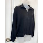 Lou & grey NWT Signature Soft Plush Quarter Zip Sweatshirt Black Small Lounge S Photo 7