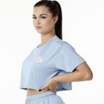 Alphalete  Women’s Varsity Crop - Light Blue Size Medium Photo 2