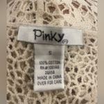 Pinky Buckle cream floral crochet top boho Size S Photo 3