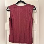 Brooks Brothers  Women's Cotton Blend Cable Knit Sleeveless Sweater Maroon Size L Photo 1