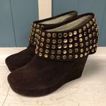 Matiko Brown Suede Studded Booties Anthropologie‎ SZ 7.5 Boots Funky Chocolate Photo 0