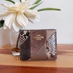 Coach NWT Snap Wallet With Patchwork And Snake Print Photo 0