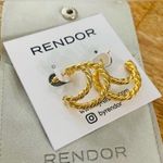 Revolve Rendor by - Victoria Double 1/2 Hoop Earrings | NWT & Pouch - 18k Plated Photo 1