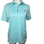 Under Armour  HeatGear Polo Shirt Women Small Mint Blue Loose Fit Photo 1