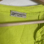 100% Linen Tunic Shirt dress Large Lime Sequin Pockets Raw Hem Made in Italy Green Photo 4