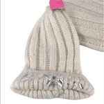 Betsey Johnson Infinity Scarf & Jeweled Beanie, Cream Photo 1