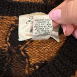 EXPRESS  Long Sleeve Animal Print Cardigan Sweater Ribbed Knit Brown Women's Med Photo 5