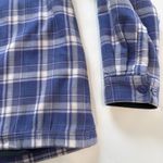 LL Bean Fleece Lined Flannel Purple Plaid Shirt‎ Jacket Shacket MEDIUM Photo 3