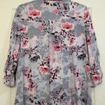 Allison Daley Pink and Gray Notched Collar Blouse Photo 5