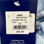 Champion  Blue White Tie Dye Sweatshirt Crop Top Large Photo 2